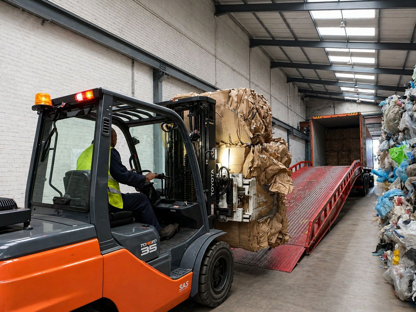 Bales loading for export